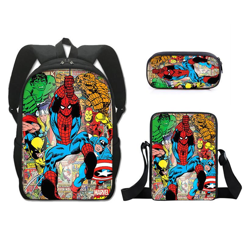 Spider Man Backpack Set With Lightweight Durable Material For School Students And Commuters