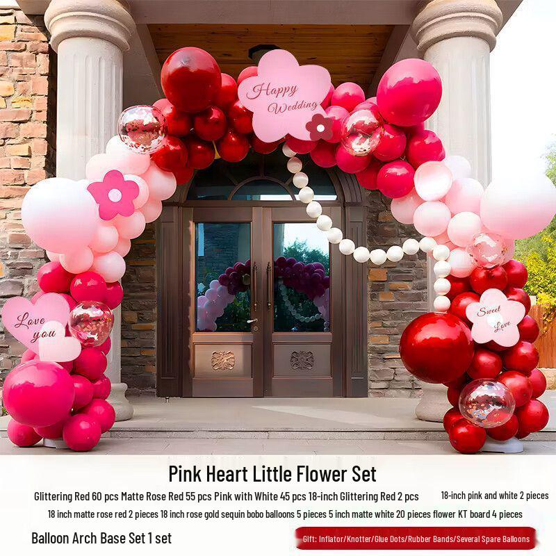 Rose Red Balloon Arch for Weddings, Birthdays, and Events