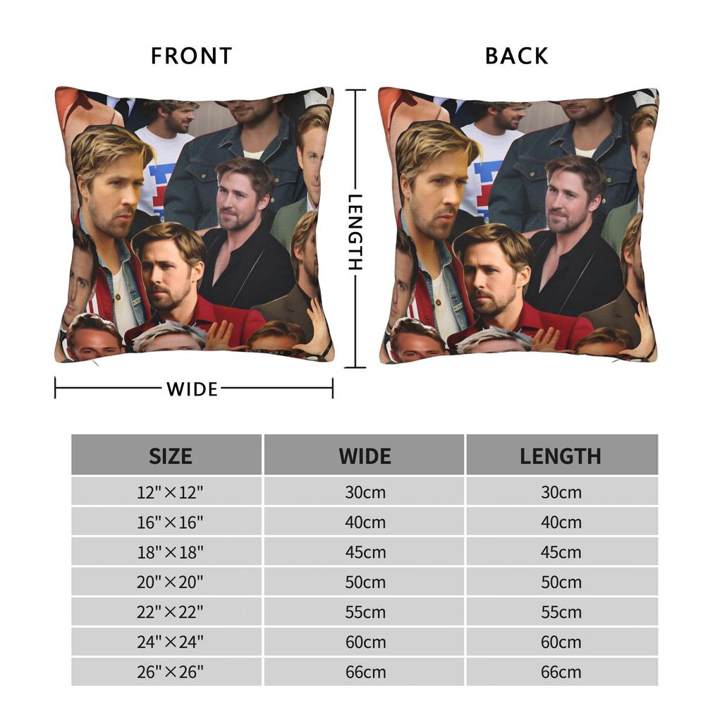 Ryan Gosling Collage Pillow Case Soft Pillow Cover For Sofa Home Decor Retro Trendy Pillowcases