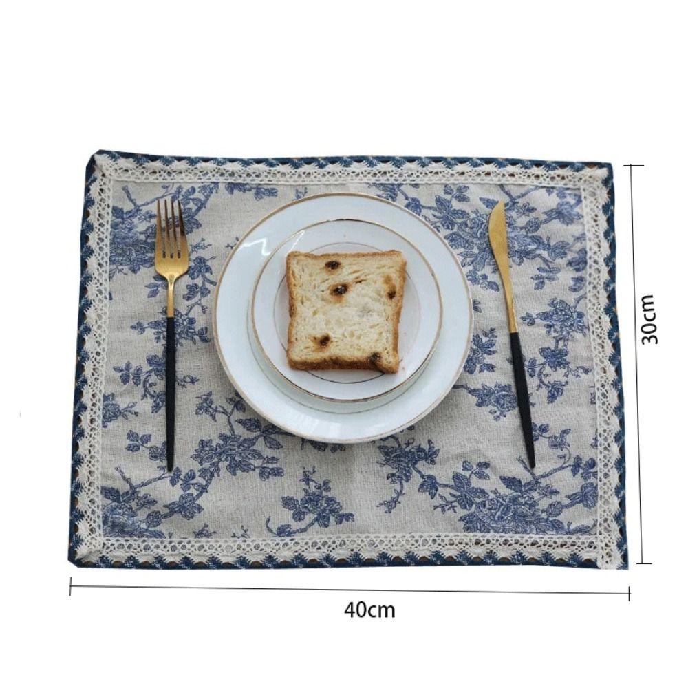 Cotton Fabric Coaster Portable Table Cover Fabric Art Placemat Coffee Shop