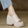Fashion 2025 New Open Toe Women's Slippers Fashion Super High Casual Slippers Women Summer Best Seller Solid Plus Size Platform Slippers