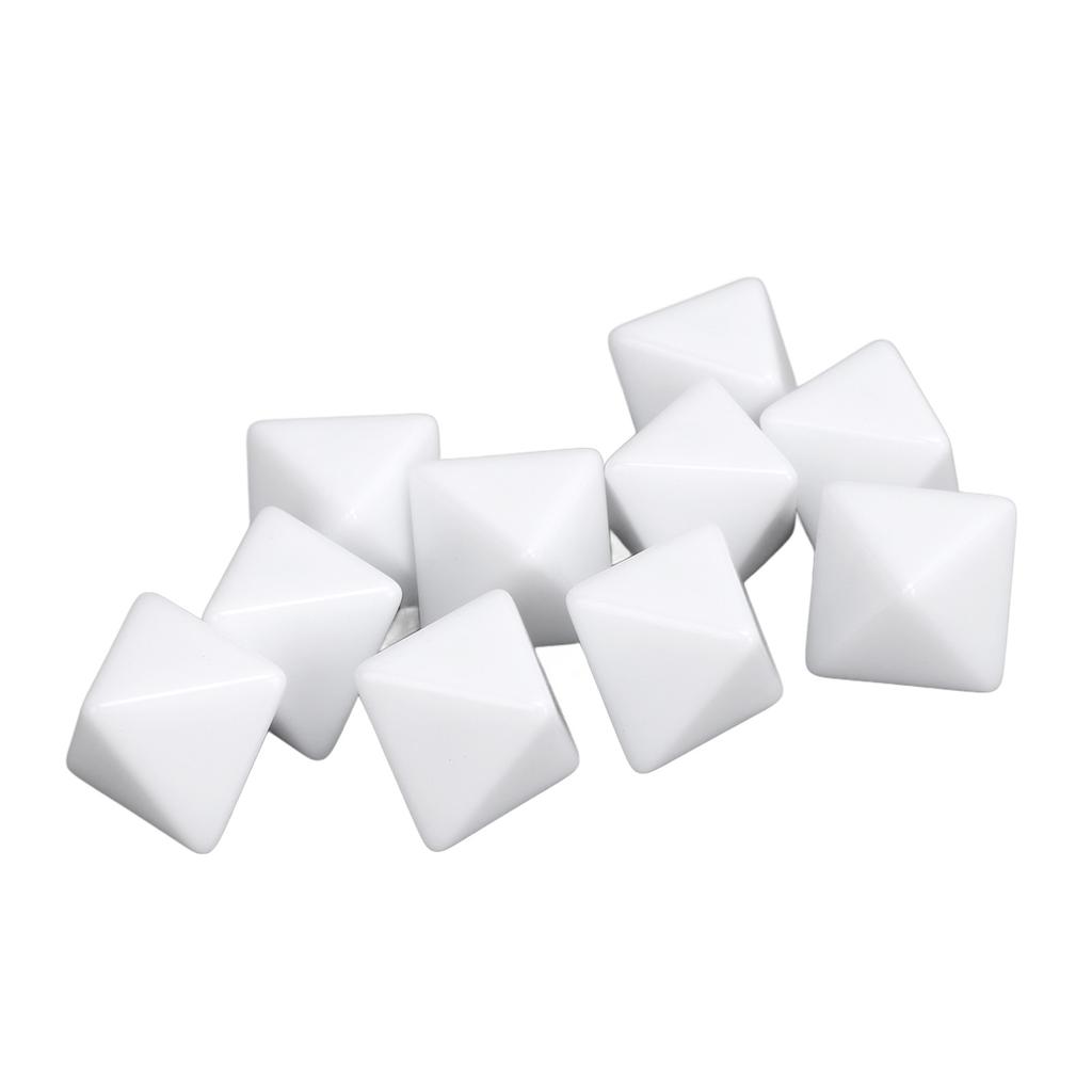30pcs 8 Sided Blank White Dices for Board Games Teaching Plastic Multifunctional DIY Dices