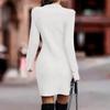 Autumn and Winter Long Sleeve Slim Fit Sexy Knitted Dress Women Fashion Round Neck Elegant Sweater Dress Woman High Waist Vintage Casual Dresses 25125