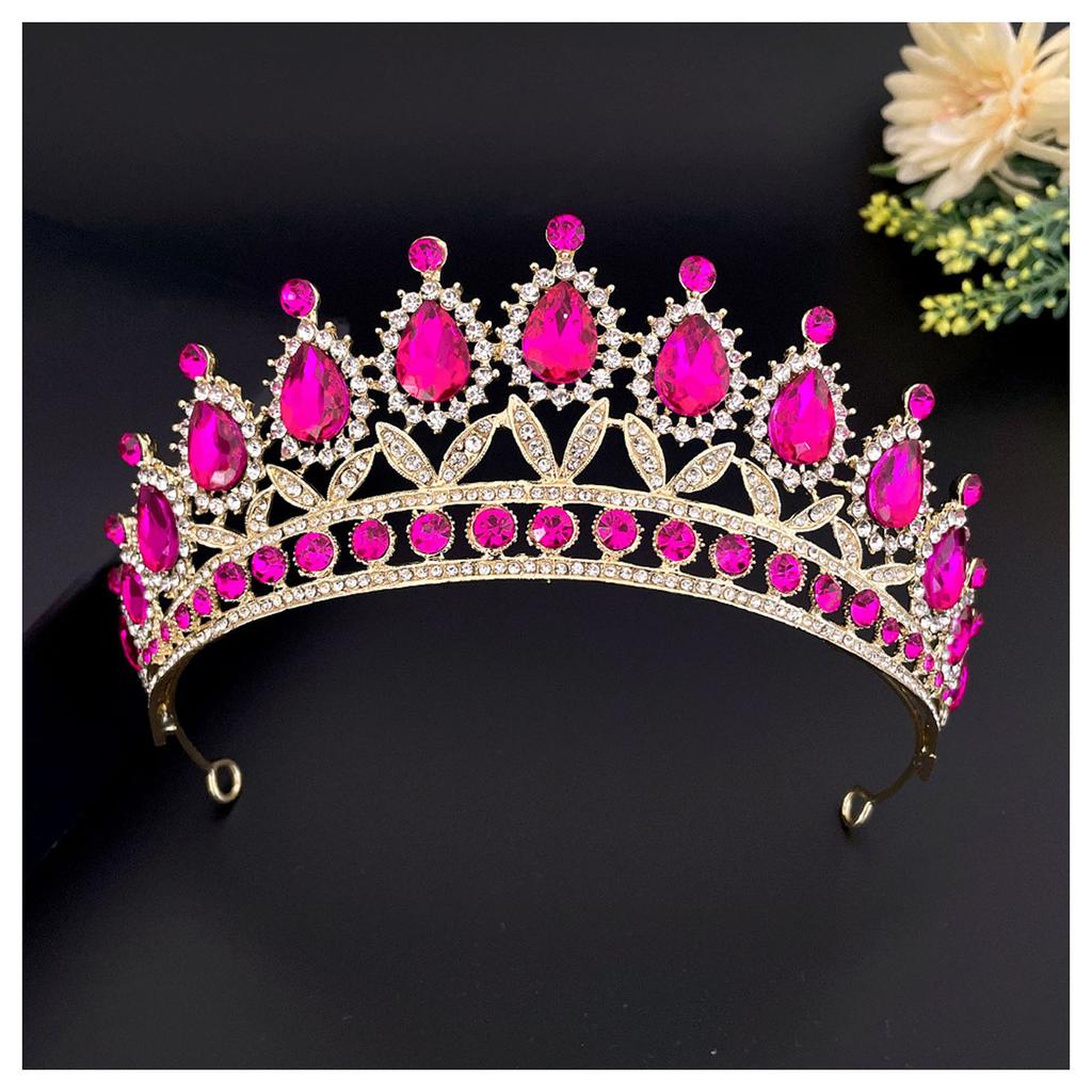 Full Crystal Rhinestones Crown Wedding Bride Tiara Glittering Headdress For Bride Bridesmaid Princess Costume Hair Accessories