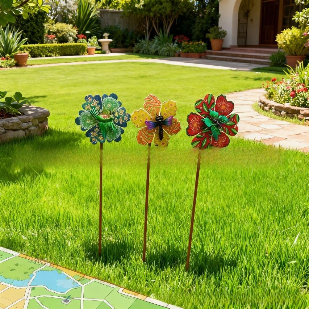 Decorative Garden Stakes Yard Decor Spikes Metal Garden Stakes Weather Resistant Build Easy Tool-free Installation