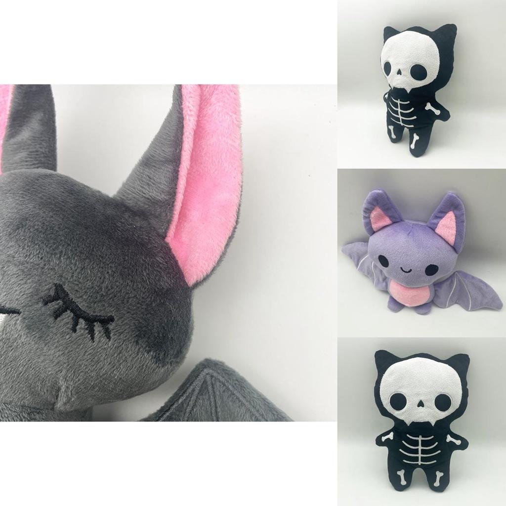 Cute Skeleton Cat Pillow Plush Soft And Cuddly Halloween Animal Toy