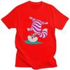 Cheshire Cat Animation Tshirts Short Sleeve Print T Shirt Unique Alice In Wonderland T-shirts Slim Cotton Tee Tops Unisex