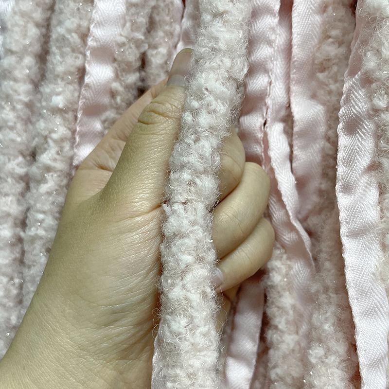 1 מטר עבודות יד לתחפושות עשה זאת בעצמך קישוט צמר טלה מלאכותי אביזרי ביגוד קישוט משי מבריק