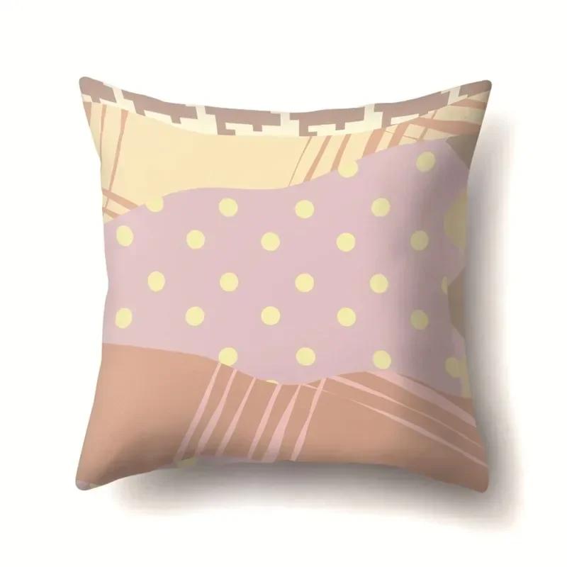 Fashionable Geometric Splicing Printed Pillowcases, Living Room Sofa Cushion Covers, Bedroom Dormitory Bedside Home Decoration
