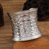 Wide Concave Bracelet Vintage Miao Silver Pattern Bohemian Bracelet Female Personality Exotic Bracelet Accessories