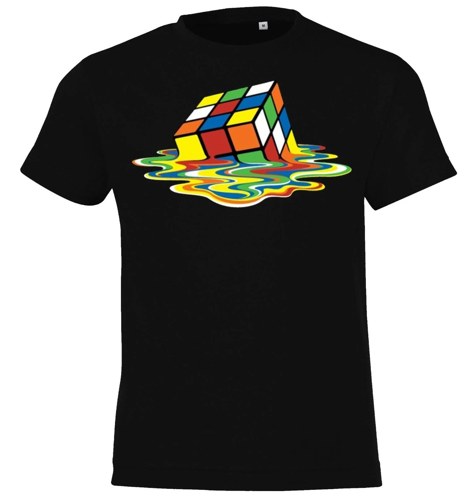 Youth Designz Rubik s Cube Kids kids boys T-Shirt Cube Logo Print Funny Nerd Fun Cube 120
