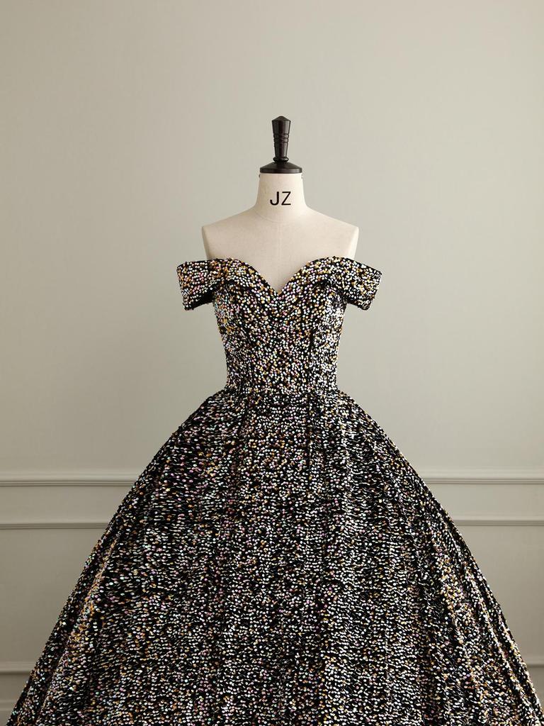 Cross-border Shiny Pitaya Puffy Skirt Wedding & Evening Gown