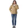 Levis Solid Color Removable Hooded Double-Breasted Down Jacket Women Outerwear Brown A8593-0000