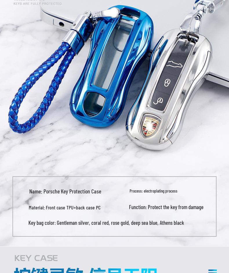 Porsche Key Cover for Cayenne, Macan, Panamera, & 718 - Protective Car Key Shell