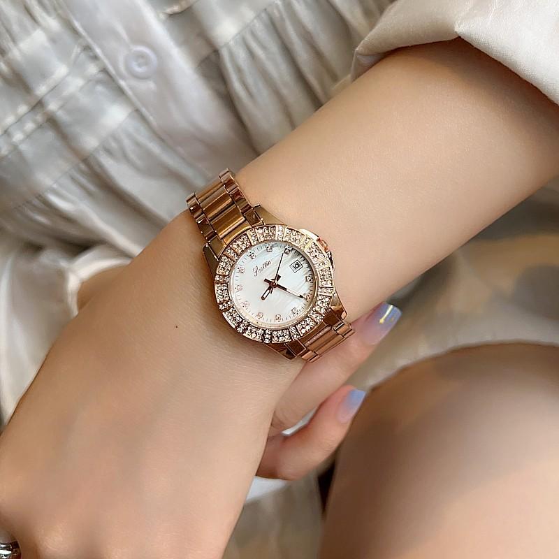 Personalized Stainless Steel Strap Calendar Diamond Women S Watch Fashion Watch Femininity Light Luxury