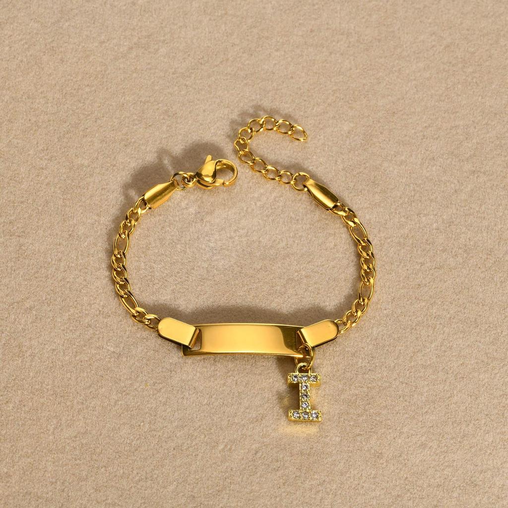 Stainless Steel Alphabet Bracelet for Kids and Ladies - Fashionable, Simple Jewelry