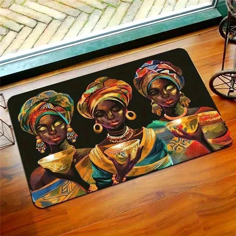 1 ks Vzor afrického umění Rohožky ke dveřím Kuchyňské koberce Protiskluzový Pop design Koberce do obývacího pokoje Koupelnová předložka Koberec pro domácnost K Dekoraci ke dřezu Prádelna
