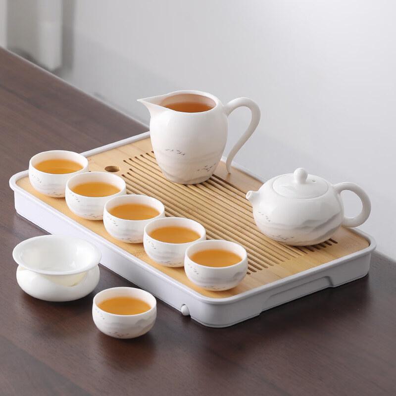 Mutton Fat Jade Ceramic Gongfu Tea Set