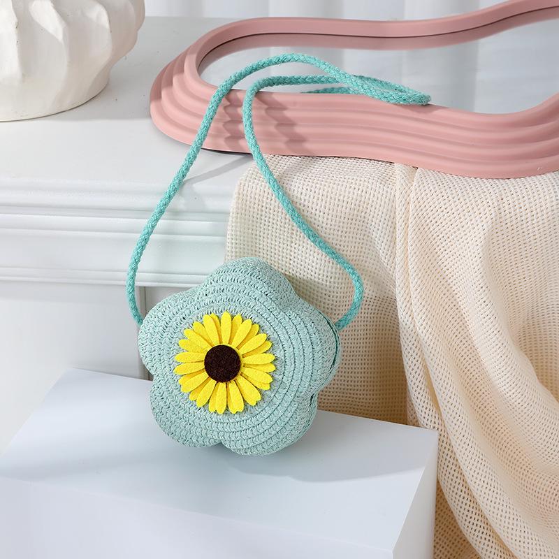 Süße florale Sommer-Strohhut-gewebte Crossbody-Mini-Tasche 2025
