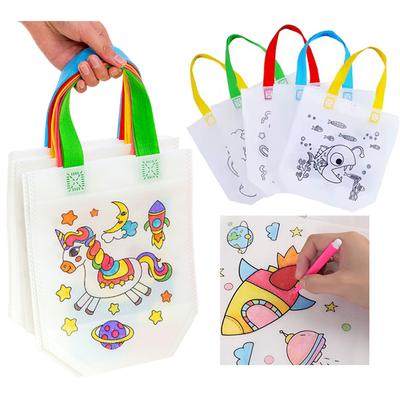 Graffiti Bag Children Drawing Toys Colored Marking Painting Non Woven Gift Bag Crafts Colorful Filling Painting DIY for Kid TMZ