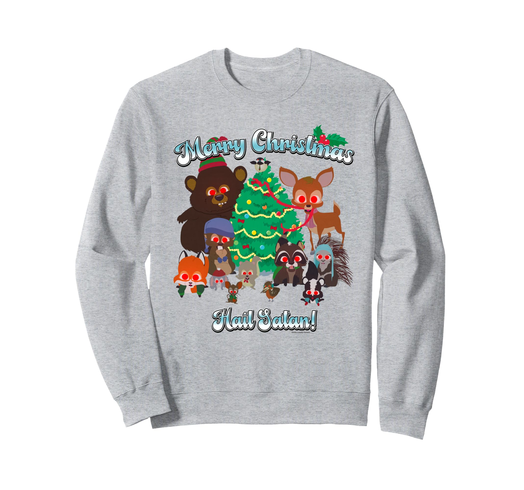

South Park Merry Christmas Hail Satan Critters Funny Cartoon Sweatshirt