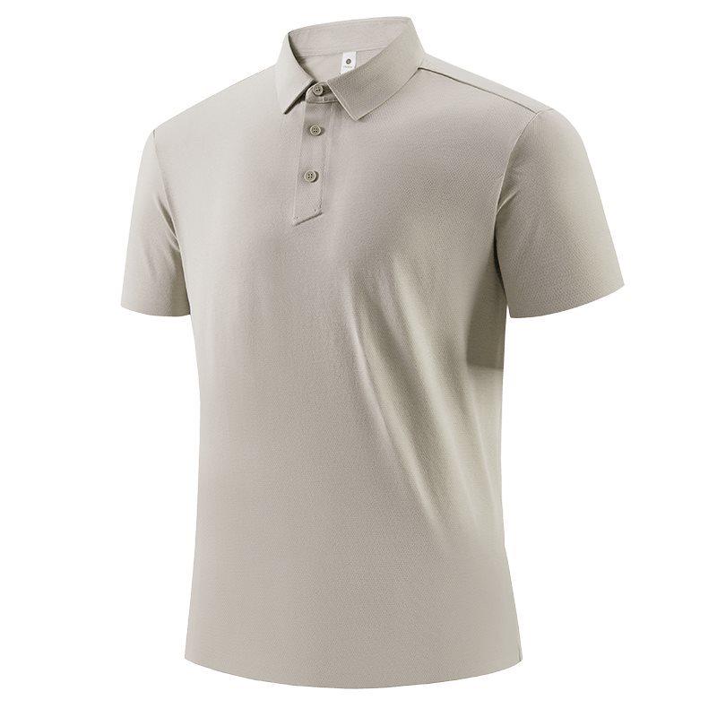 Men s Ice Silk Polo Shirt - Short Sleeve Summer Golf Casual Lapel Tee 4XL абрикосовый