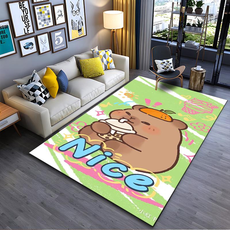

Vintage Train Station with Clock and Passengers Suitable for use as an anti-slip game mat for living room and bedroom sofas 40x60cm( 15x23in )