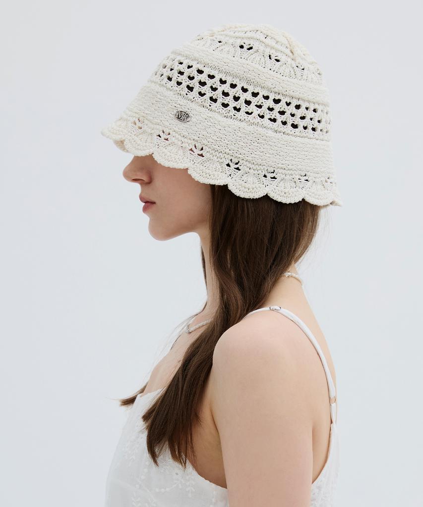 Mineti Lace Stud Punching Bucket Hat F 11525 Mte