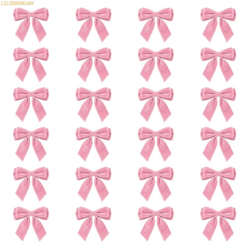 K1AE Elegant Velvets Bows Ornament For Christmas Tree Home Decoration Easy To Hanging Bowknot Pendant for Window