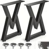 2pcs Set Metal Coffee Table Legs Industrial Quadrilateral Bench Legs Heavy-Duty Square Tube Legs for Furniture Stools or Chairs