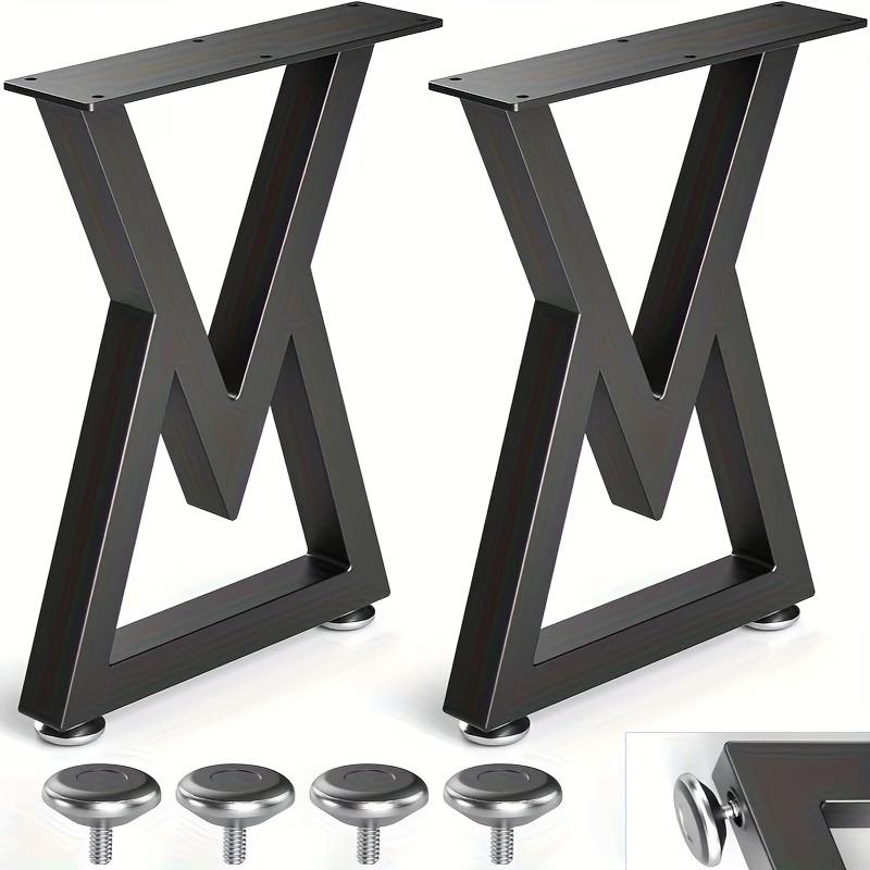 2pcs Set Metal Coffee Table Legs Industrial Quadrilateral Bench Legs Heavy-Duty Square Tube Legs for Furniture Stools or Chairs