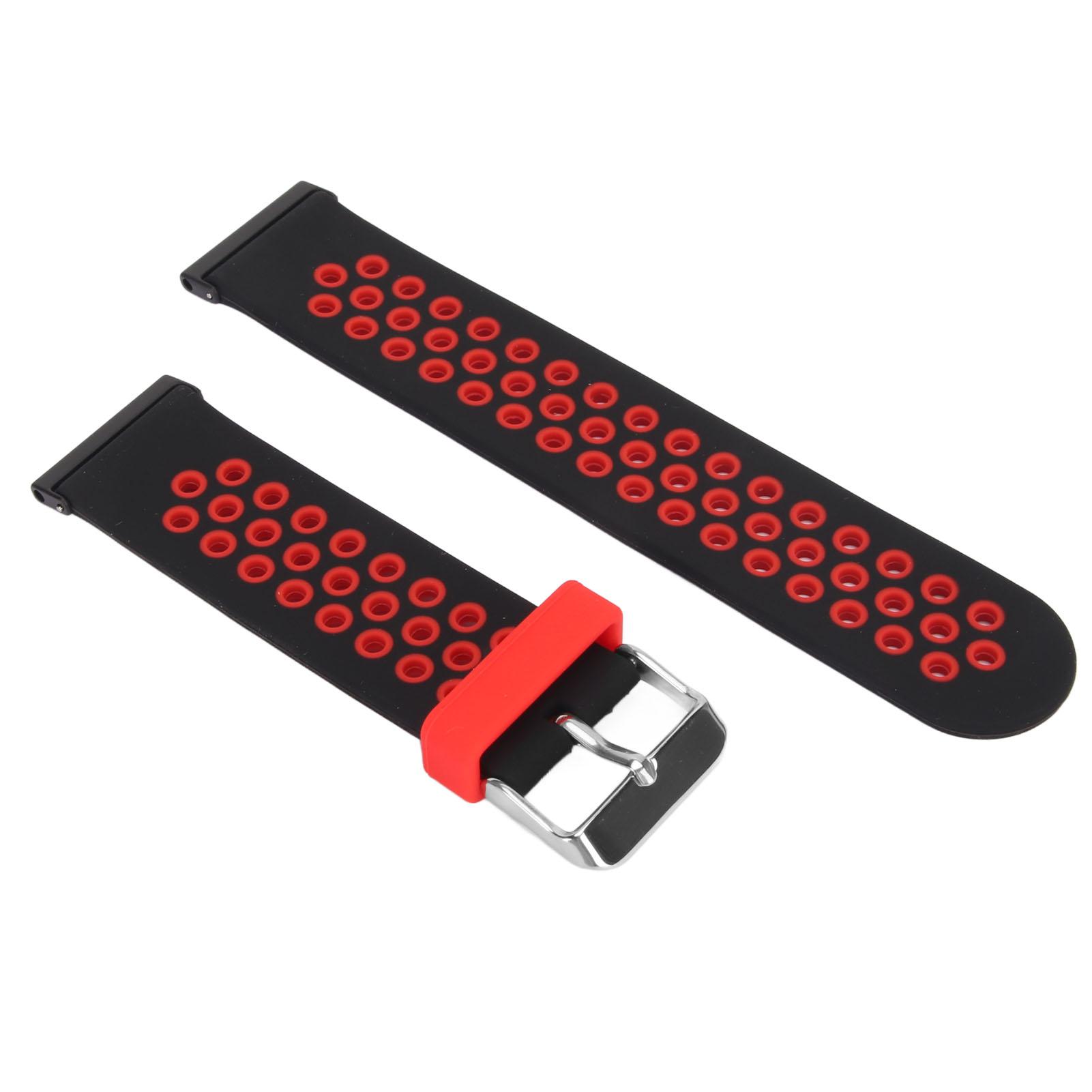

24 мм Сменный ремешок для часов Контрастный цвет Регулировка размера Мягкий силиконовый ремешок для часов для Spartan Hr Baro Черный Красный