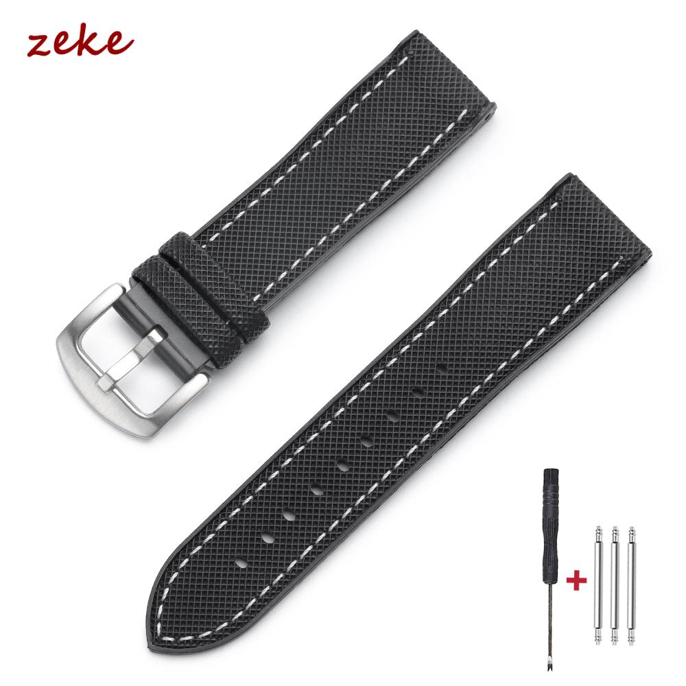 20mm Nylon Silikon Uhrenarmband für Omega für IWC Uhren Herren Sport Genähtes Uhrenband 18/21/22mm Weiches Ersatz-Uhrenband