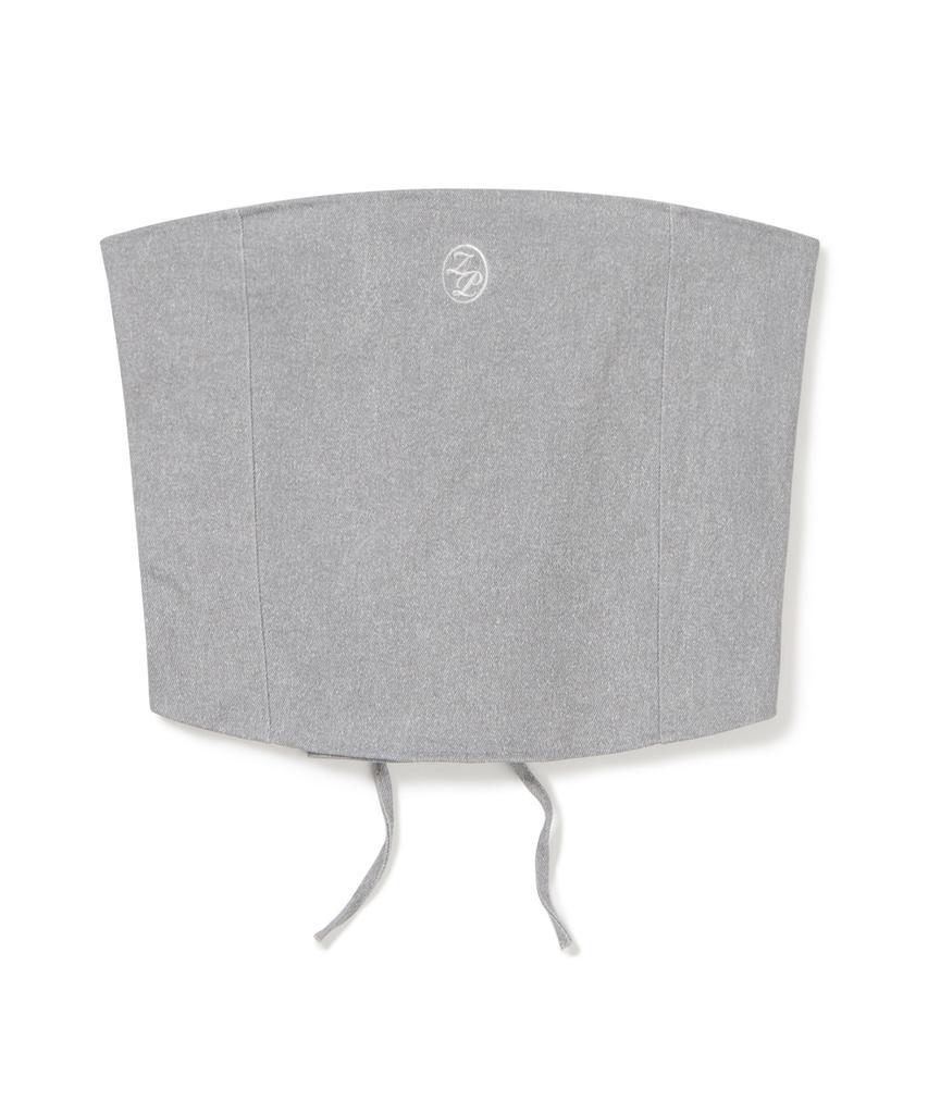 ZEROPLANET Ella Denim Lace-Up Bustier [Grey]