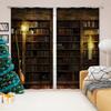 Retro Bookshelf Library Book Drapes designed for Bedroom Space Living Room Drapes Kitchen Children's Room Window Curtain Modern Home Decor