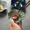 Japanese-Style Household Hot Pot Dipping Dish, Lotus Leaf-Shaped Taste Dish, Barbecue Meat, Soy Sauce, Vinegar Dish, Oil Dish, Underglaze Color, Good-