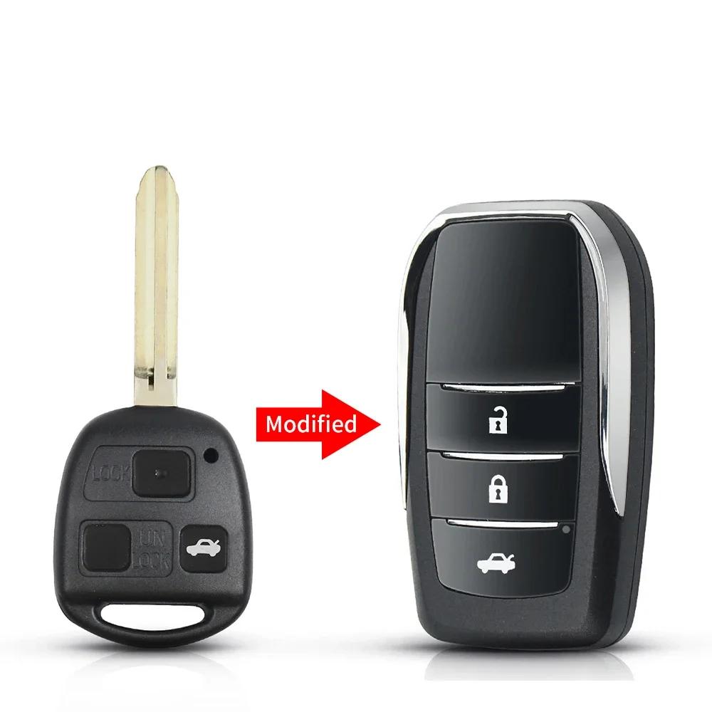 2/3 Buttons Modified Flip Car Key Shell For Toyota Camry Land Cruser 120 Prado Avensis Tarago Rav4 For Lexus Rx330 Toy43