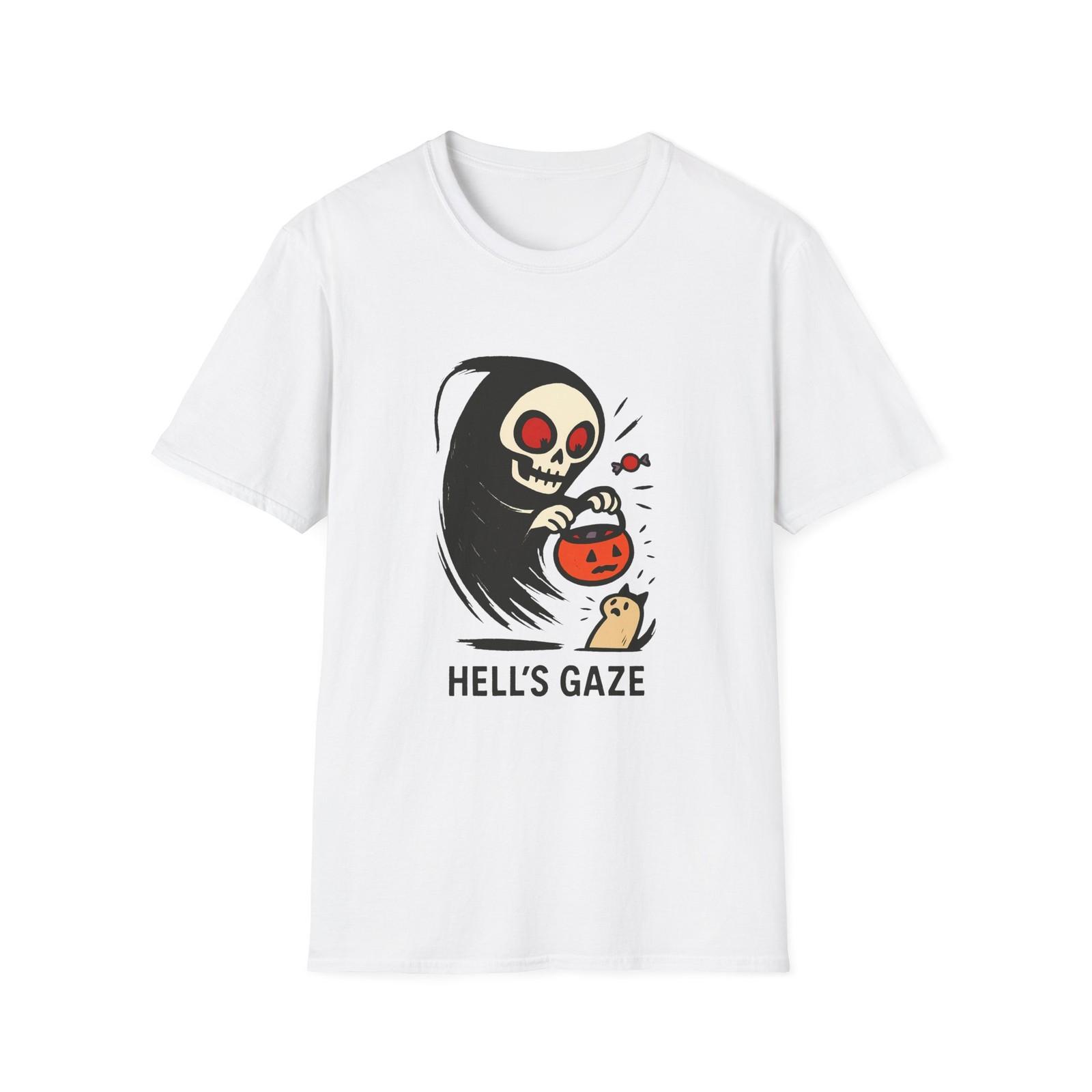 

Unisex Softstyle T-Shirt Gothic Skeleton Horror Kitten Surreal Halloween 5XL різнокольоровий
