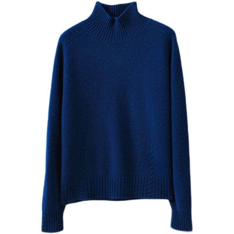 Turtleneck Sweater Women's New Autumn and Winter Thickened Loose and Versatile Soft Waxy Warm and Thin Early Autumn Knitted Bottoming Shirt