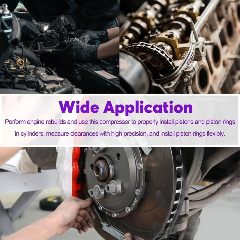 3 In 1 Universal Piston Rings Compressor Kit Including Adjustable Piston Installation Tool For Various Engines
