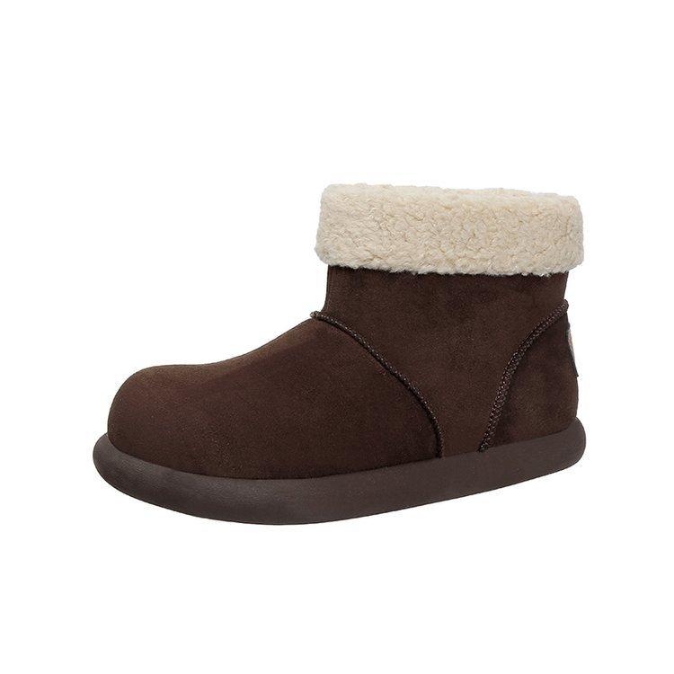 

Ugly cute big head snow boots women s winter 2025 new small potato fluffy short boots thick-soled piled thickened cotton shoes 35