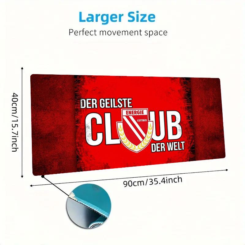 FC Energie Cottbus Large Size Mouse Pad Large Gaming Table Cushion Non-slip Laptop Tablet Big Mousepad XXL Mat Mini PC Playmat With Lock Edge