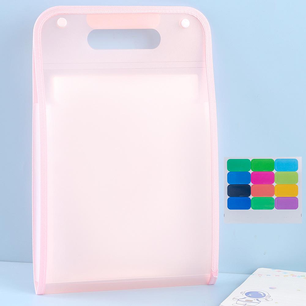 Accordion A4 Multi-Layer Storage Folder with Handles - Large Capacity for Students and Document Organization.
