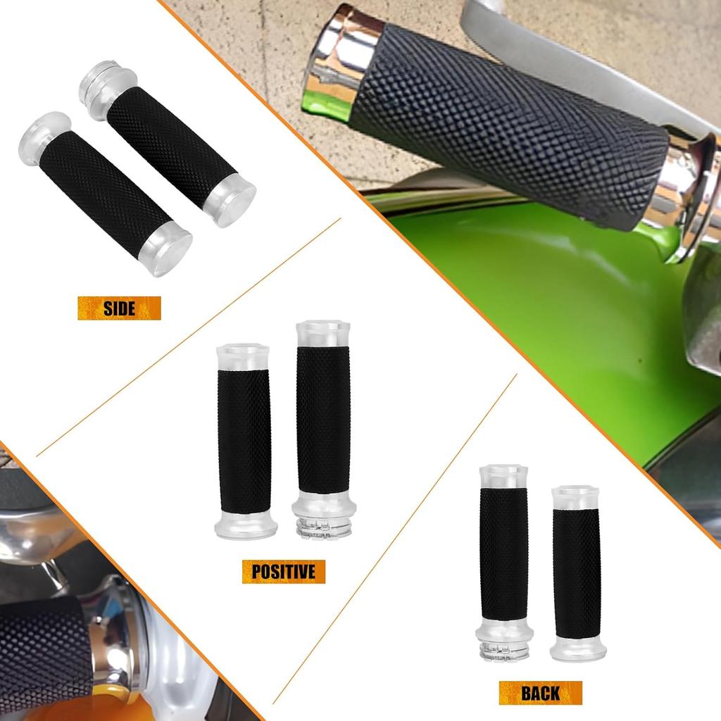 Handlebar Grips for 1" 25mm Handle Bars Universal Fit for Harley Touring Dyna Softail Sportster XL883 1200