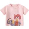 KuWaMi Girls' Summer Cartoon Graffiti T-shirt