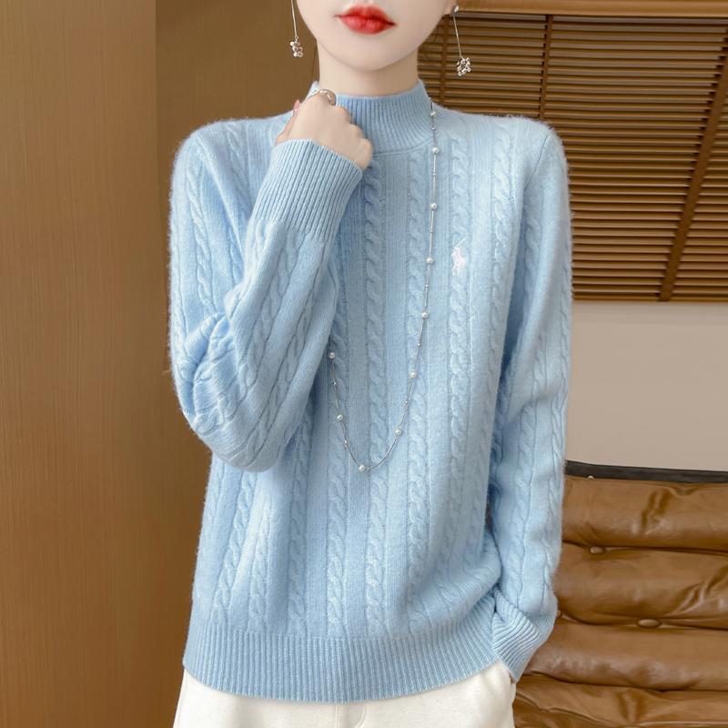 Women's Cashmere Sweater Qinghe Cashmere 30% Cashmere 70% Wool Autumn and Winter Pullover Warm and Fashionable