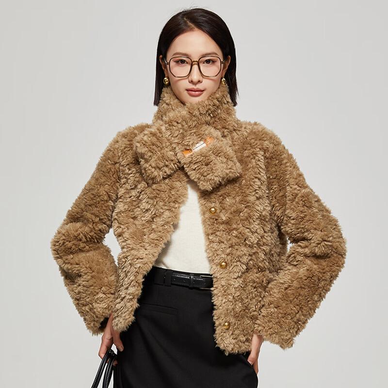 

Tatu Women s Round Neck Granular Fleece Coat S