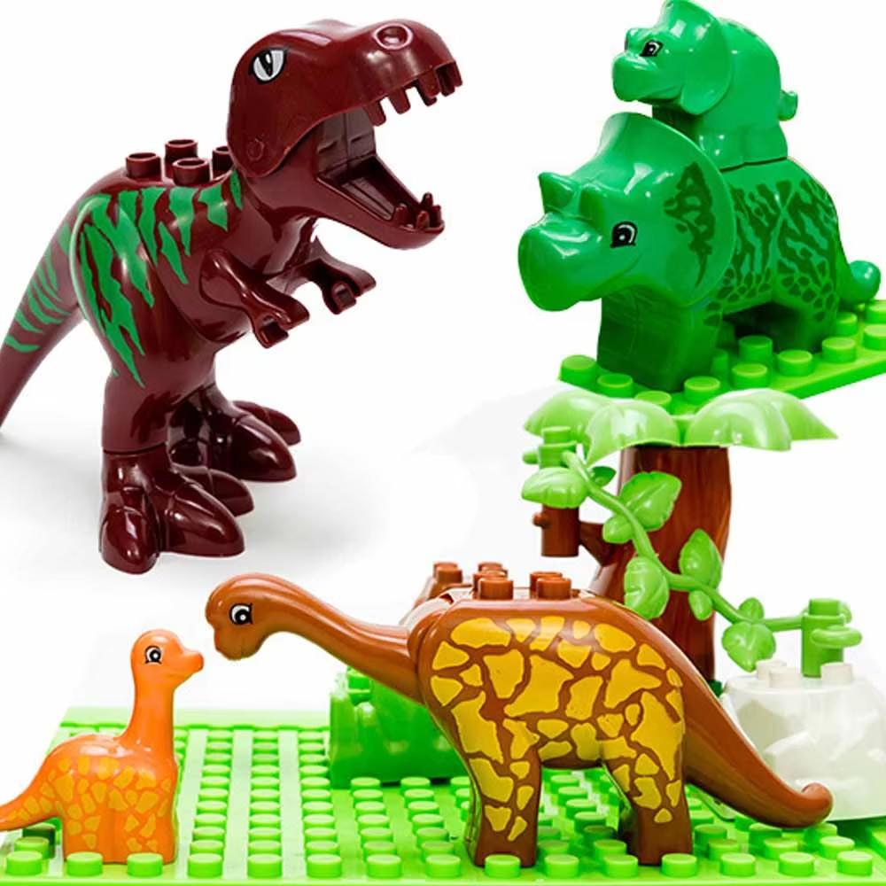 40PCS Dinosaur Valley Building Blocks Set Large Particle Animal Dinosaur World Model Toy Bricks Compatible with Children's Toys