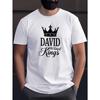 European Size DAVID the King of Kings Print Tee Shirt, Tees for Men, Casual Short Sleeve T-shirt for Summer
