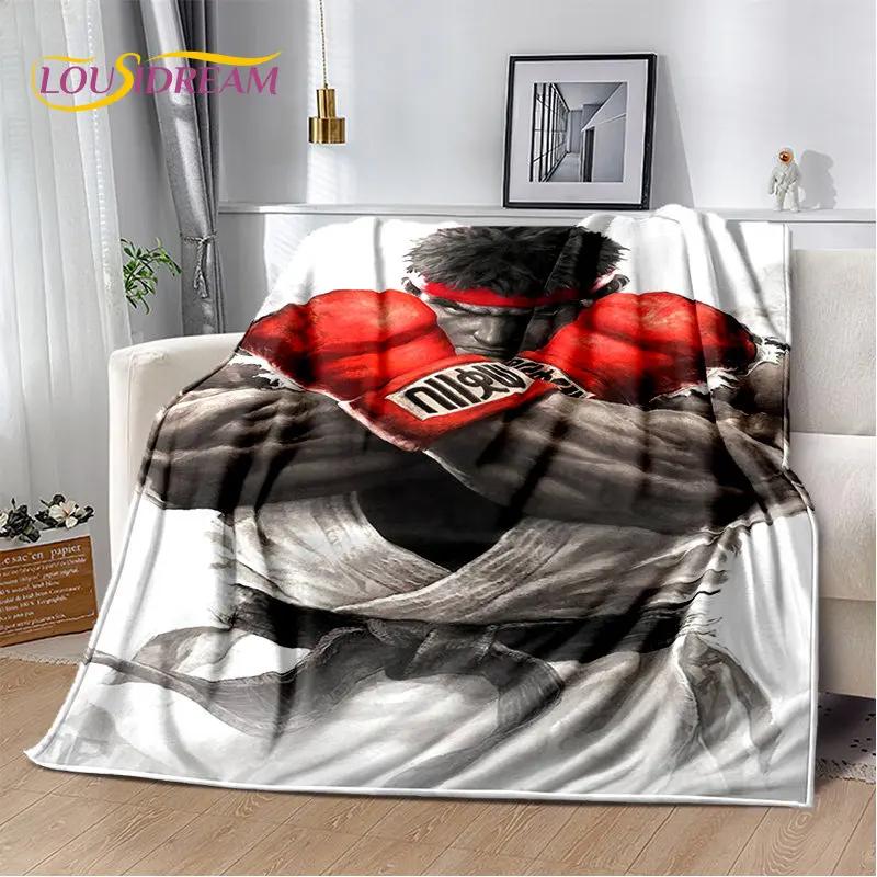 Retro Game Street Fighter Gamer Soft Plush Blanket,Flannel Blanket Throw Blanket for Living Room Bedroom Bed Sofa Picnic Cover